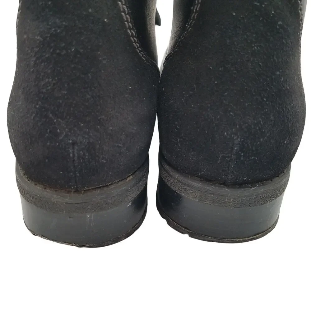 Clarks Faralyn Alpha Black Leather & Suede 10 Eye Lace Up Hiking Boots Size 7